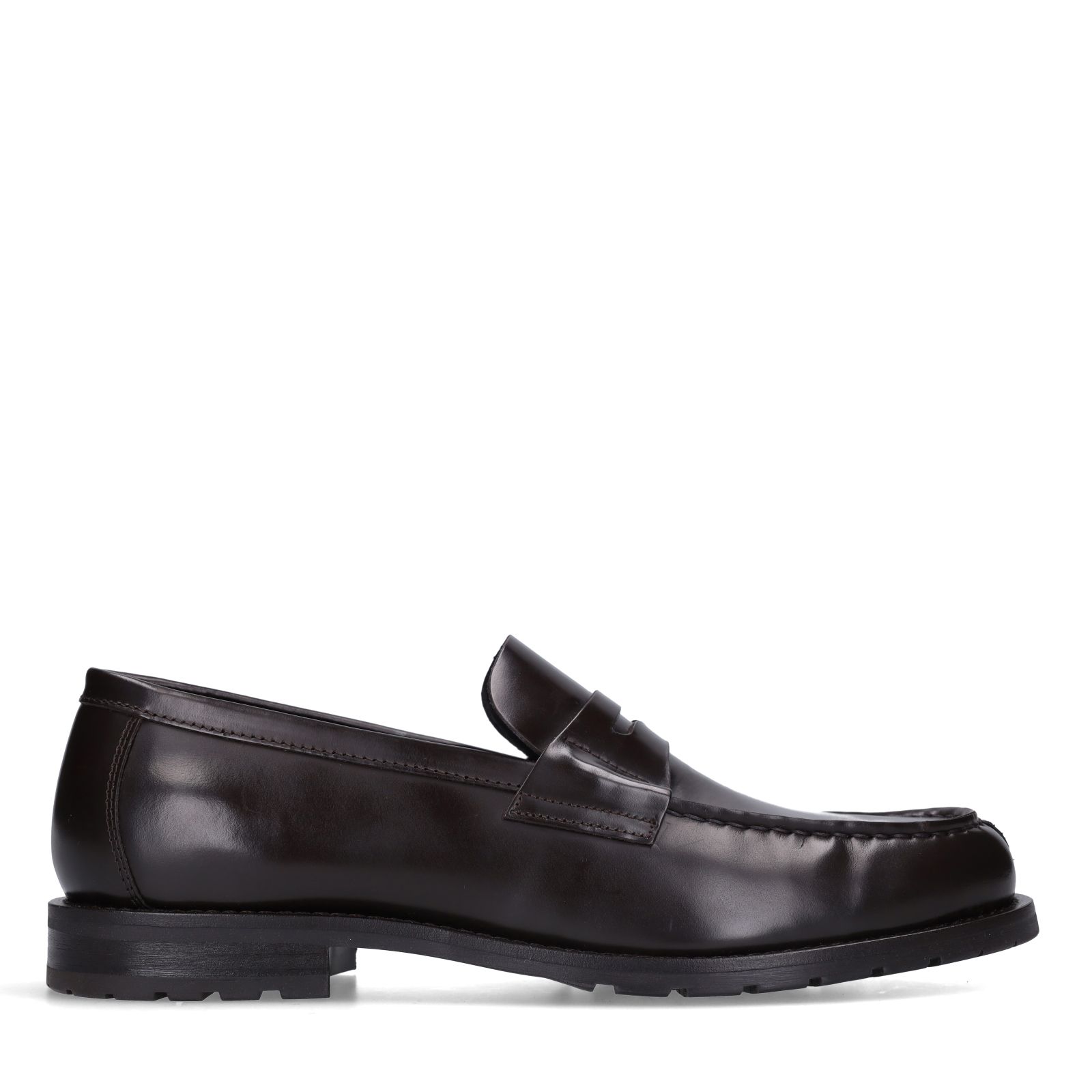 Bruine leren loafers