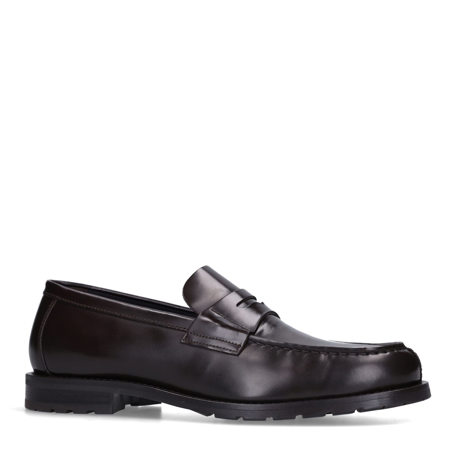 Bruine leren loafers