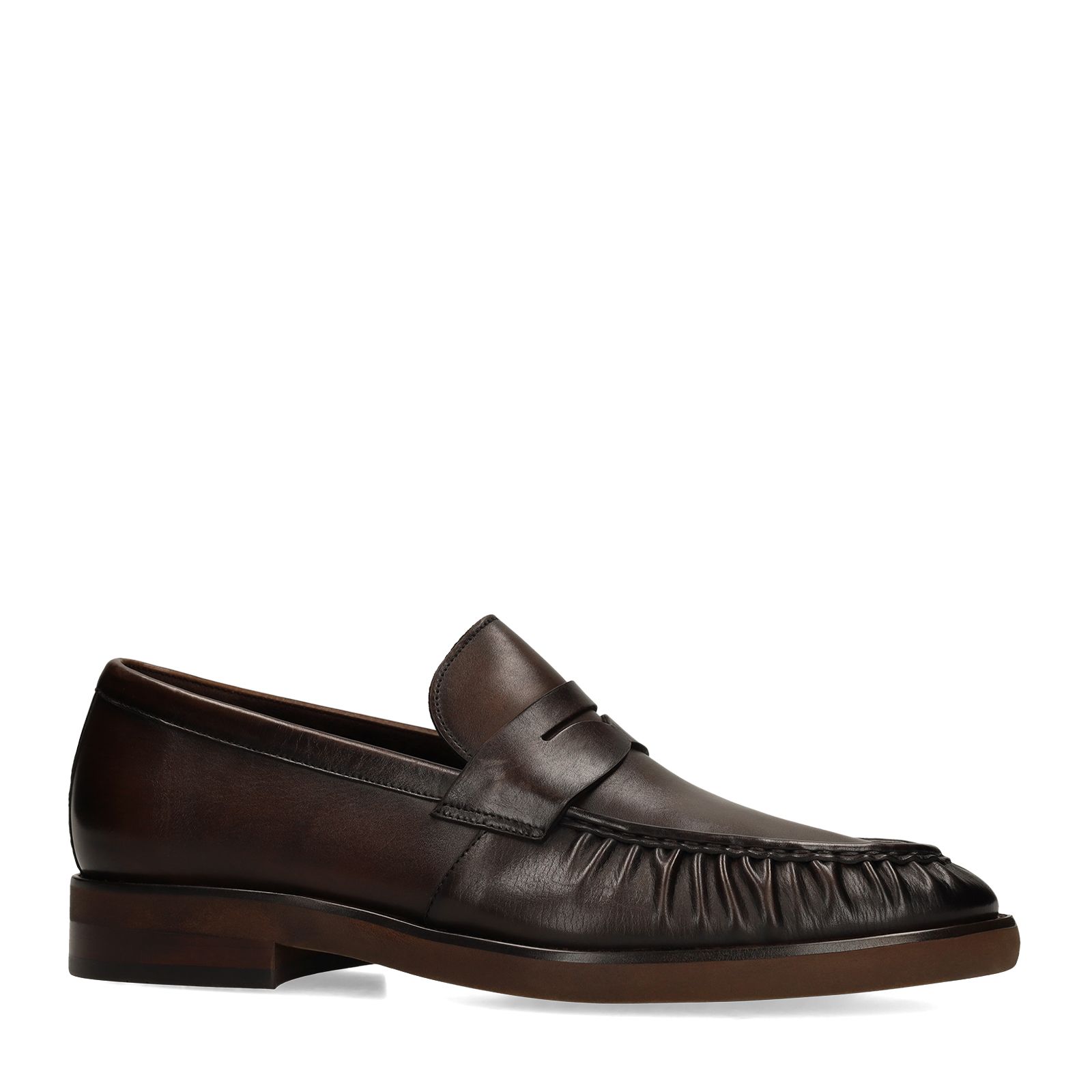 Bruine leren loafers
