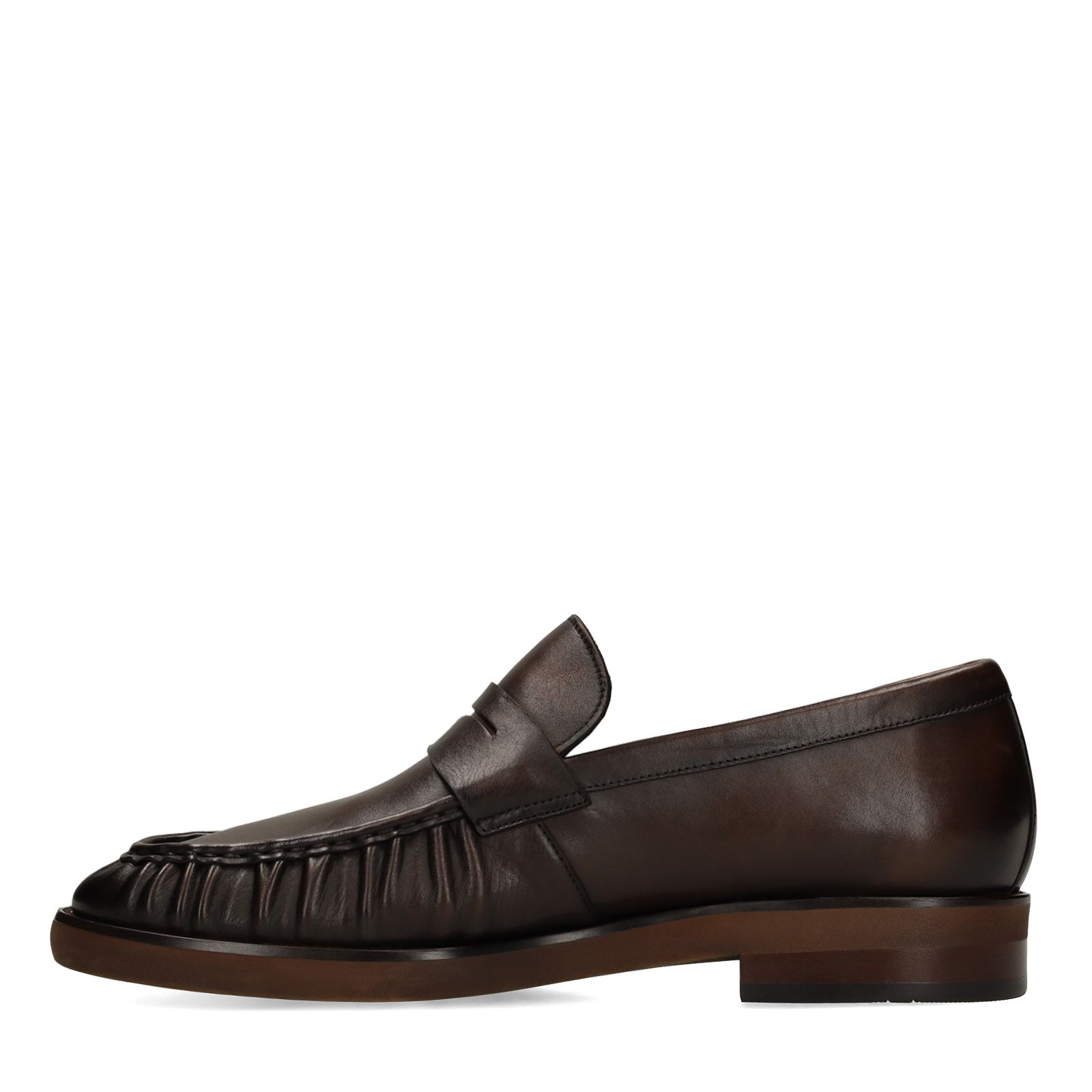 Bruine leren loafers