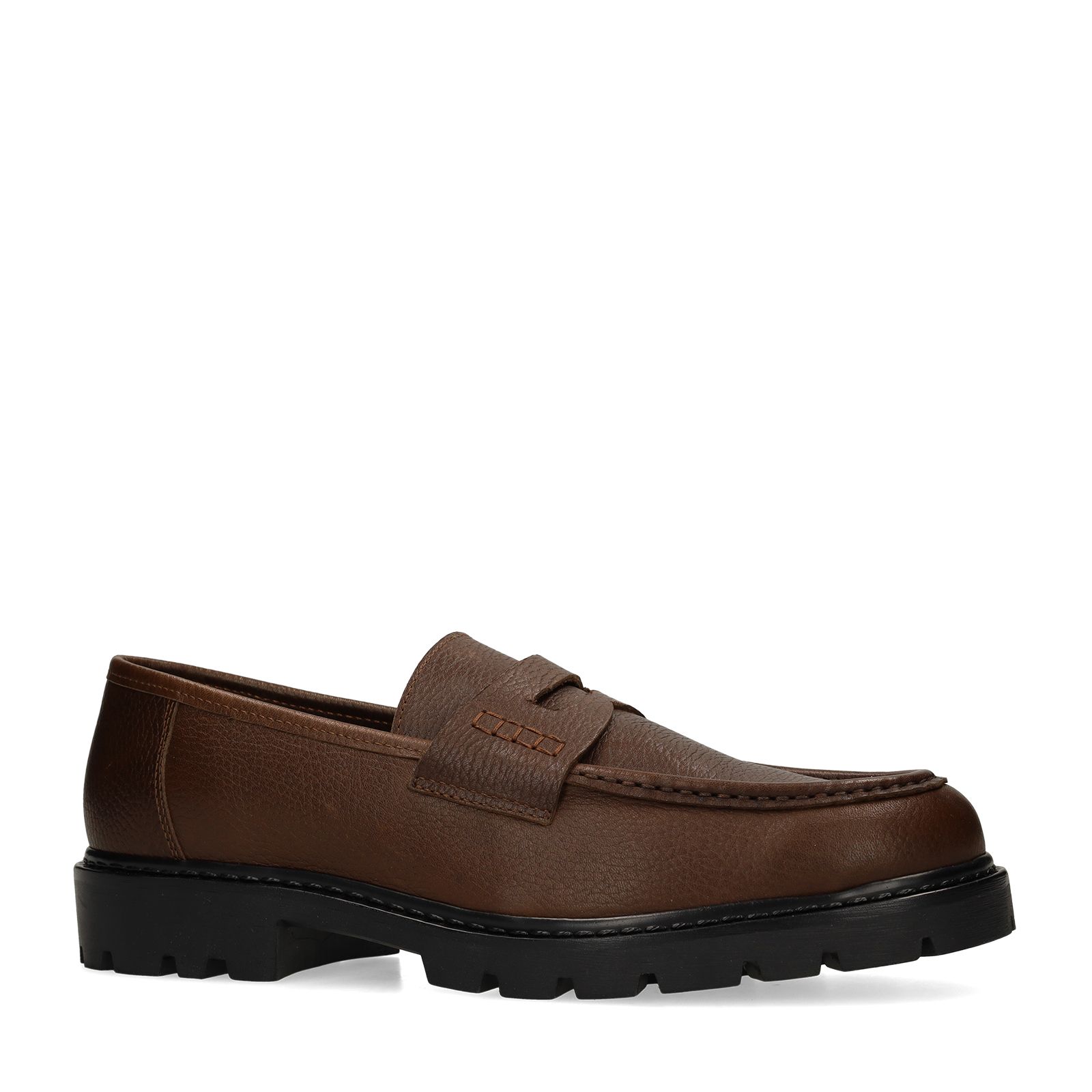 Bruine leren loafers