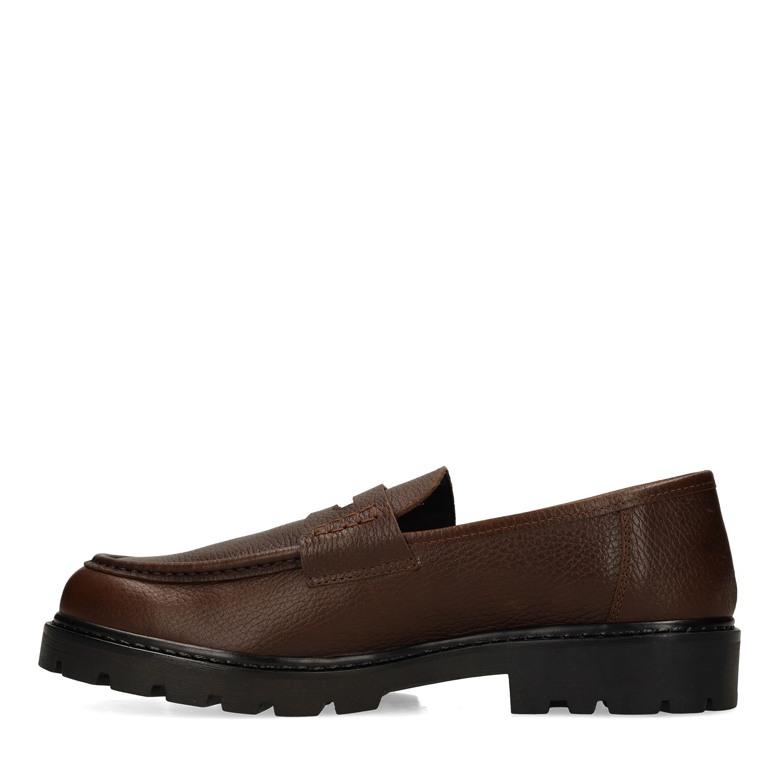Bruine leren loafers