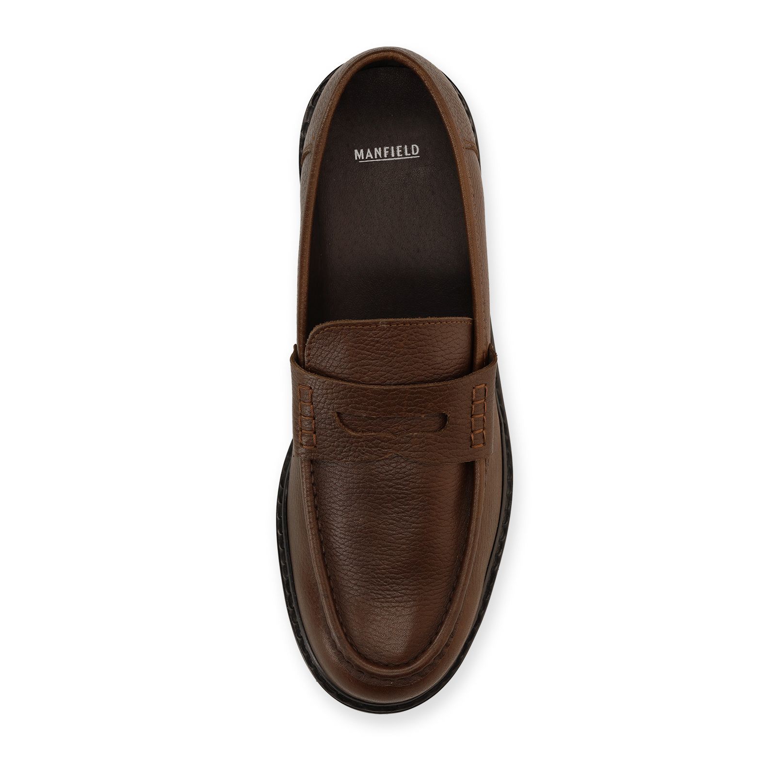 Bruine leren loafers
