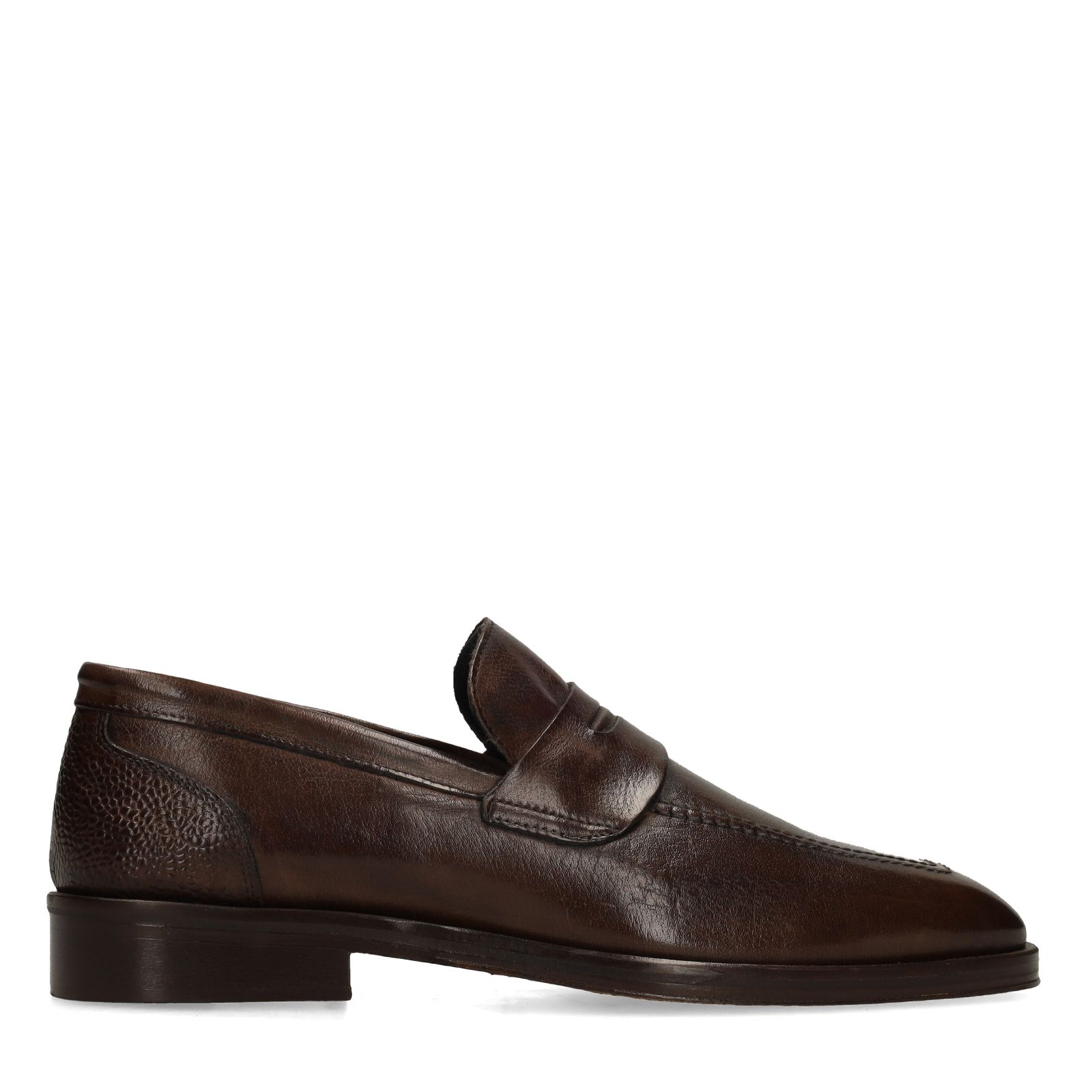 Donkerbruine leren loafers
