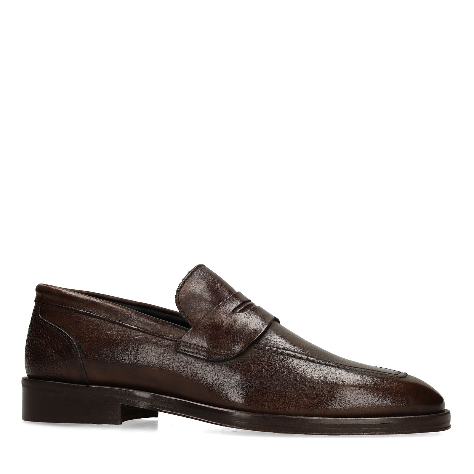 Donkerbruine leren loafers