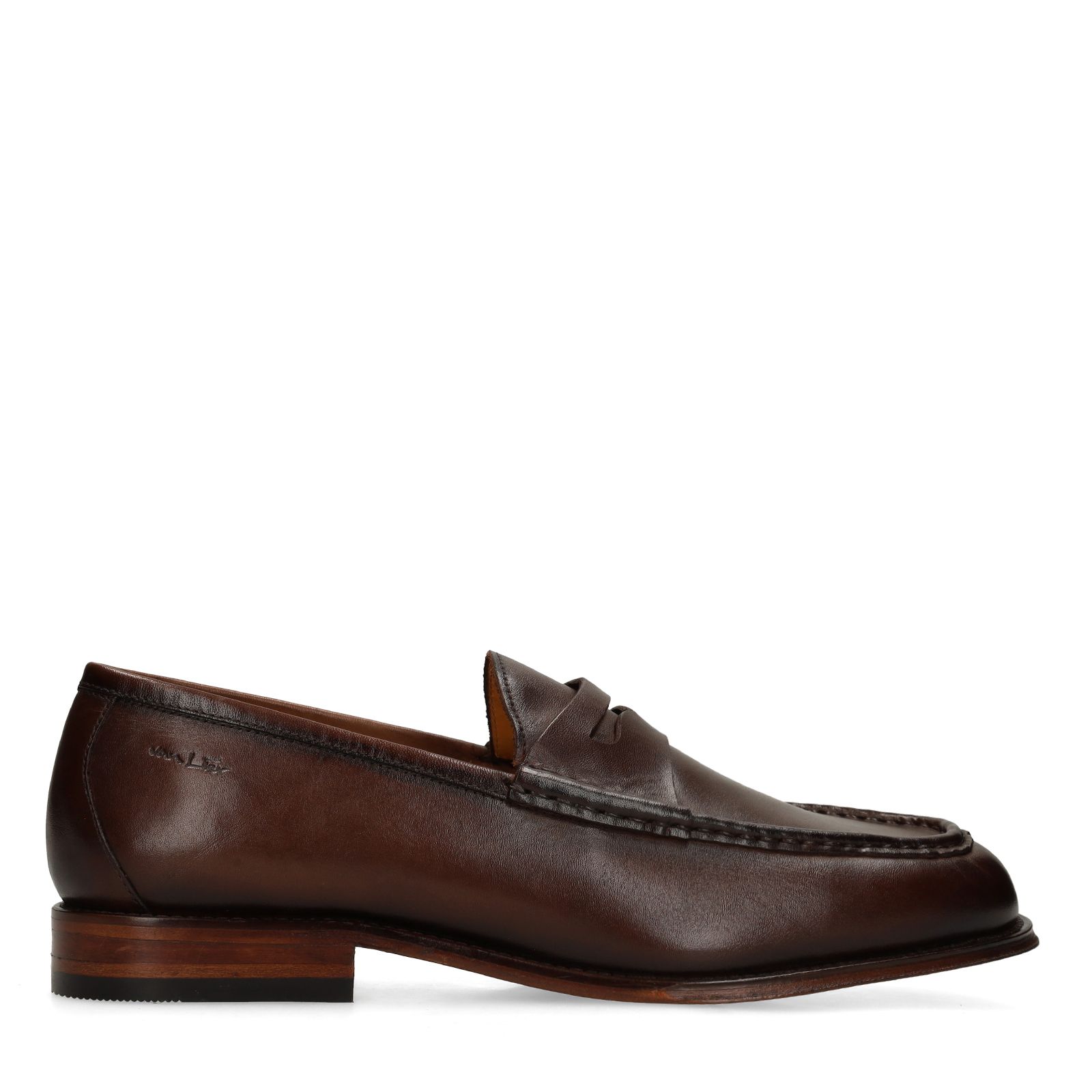 Bruine leren loafers