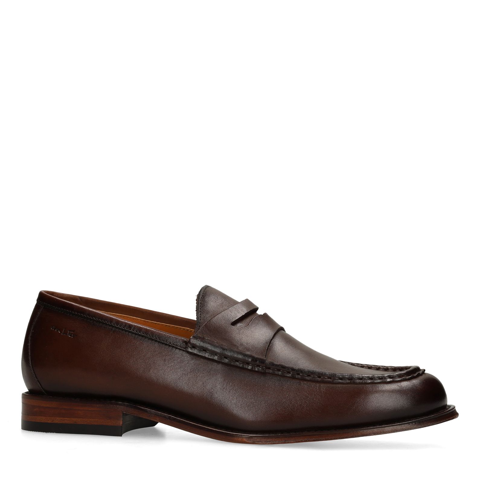 Bruine leren loafers