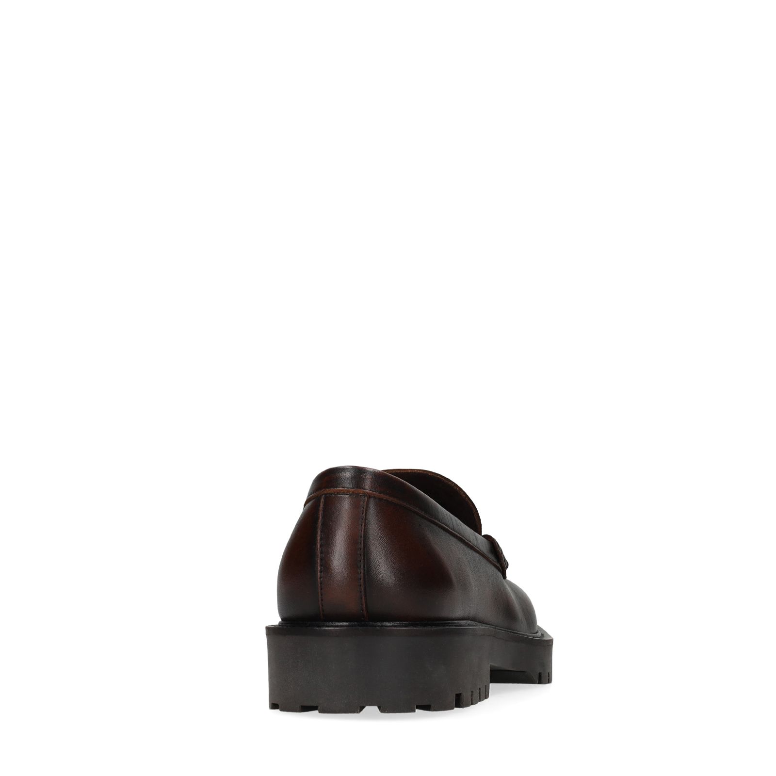 Cognacfarbene Leder-Loafer in Washed-Optik