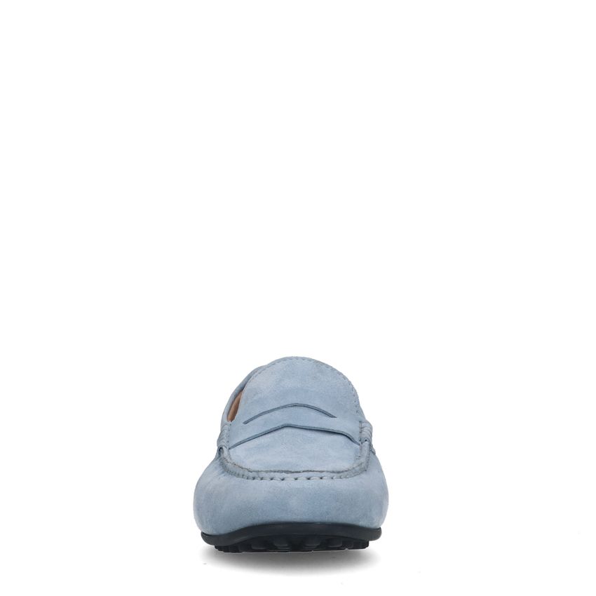 Blauwe suède loafers