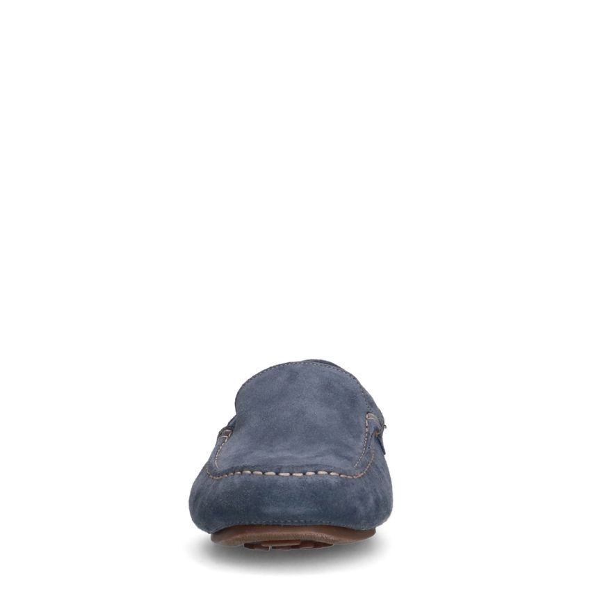 Blauwe suède loafers