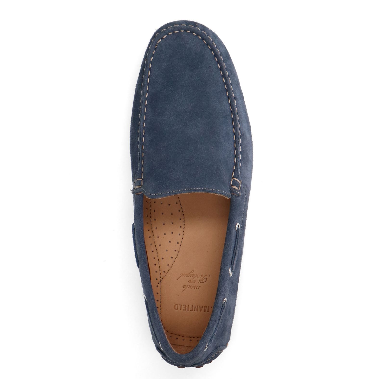 Blauwe suède loafers