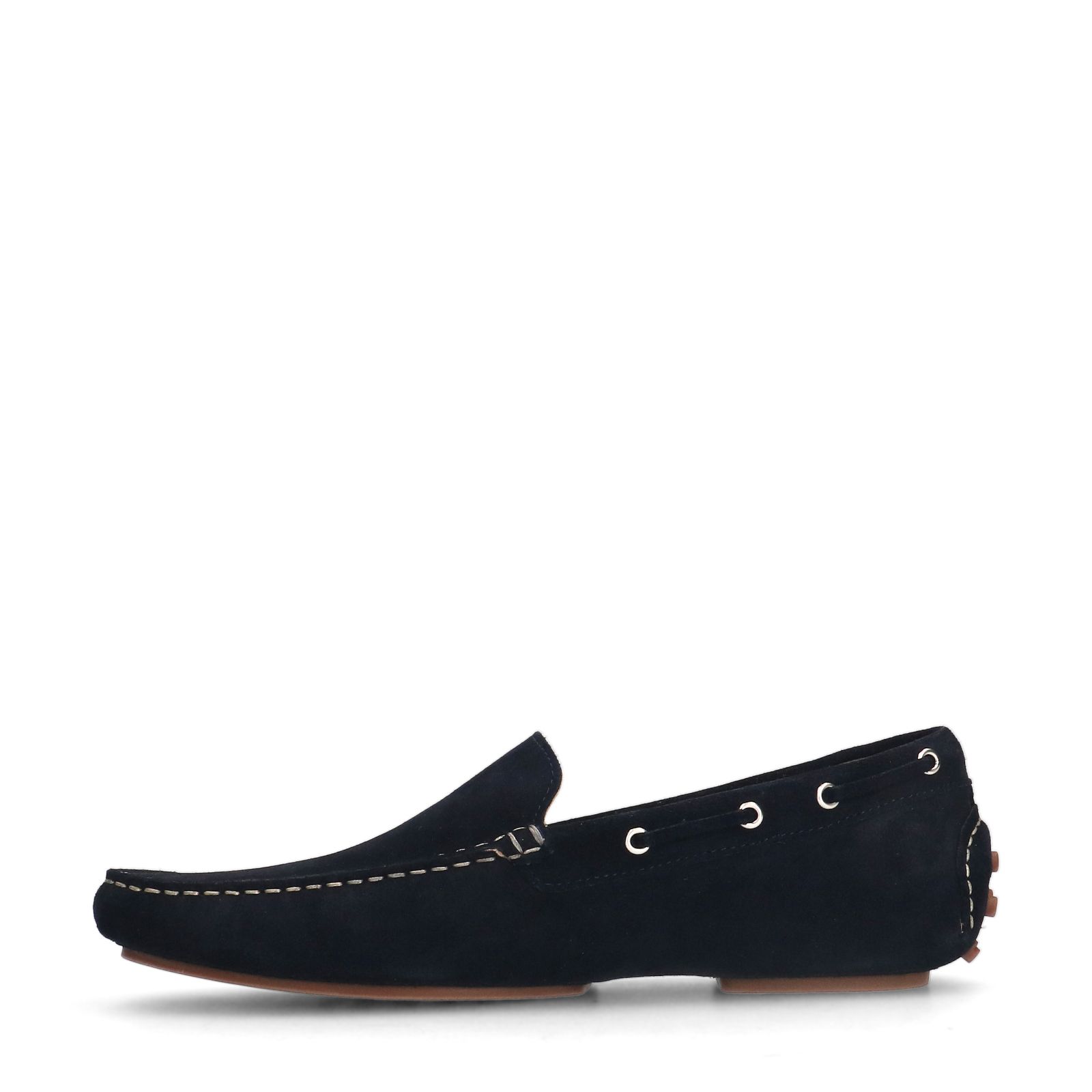 Donkerblauwe suède loafers