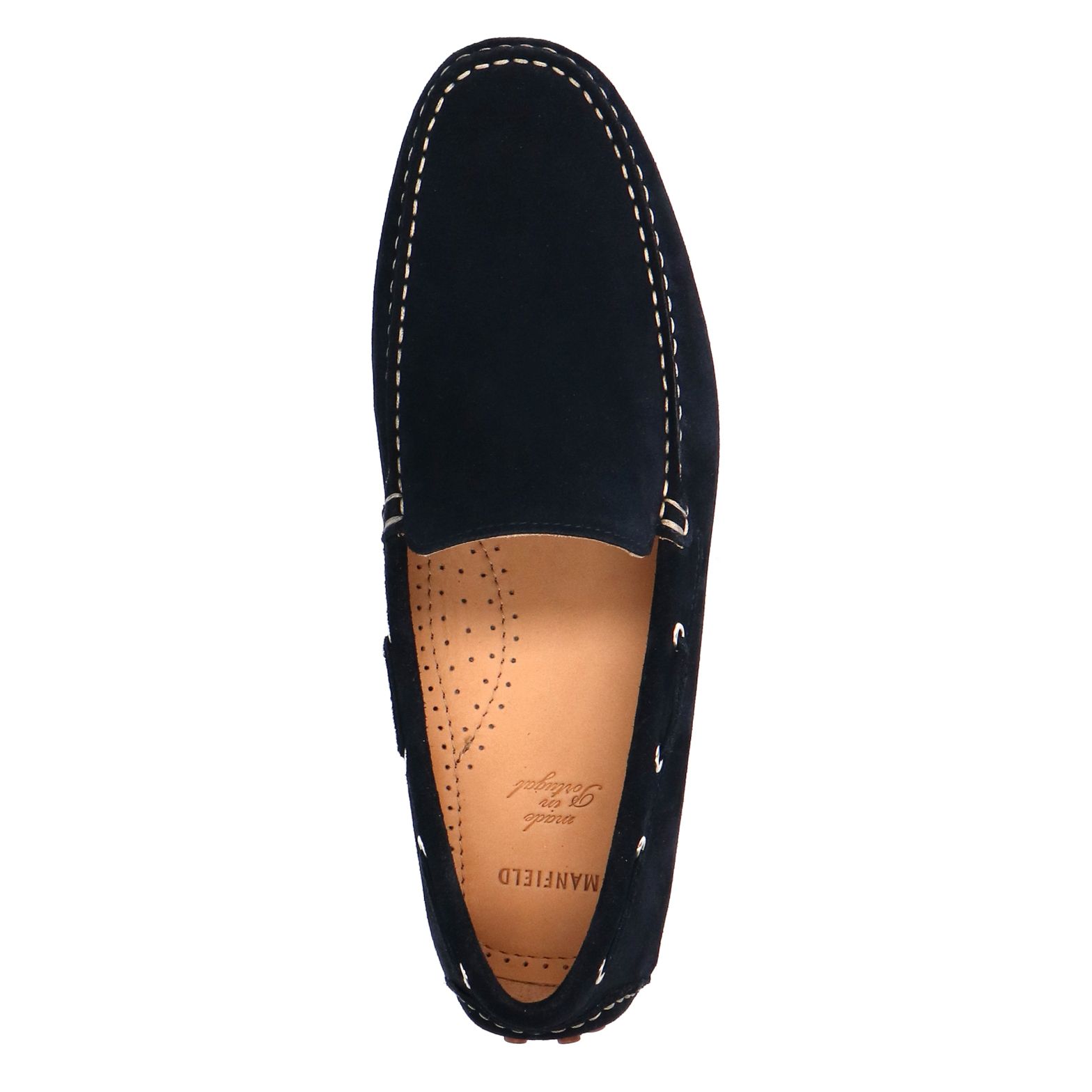 Donkerblauwe suède loafers