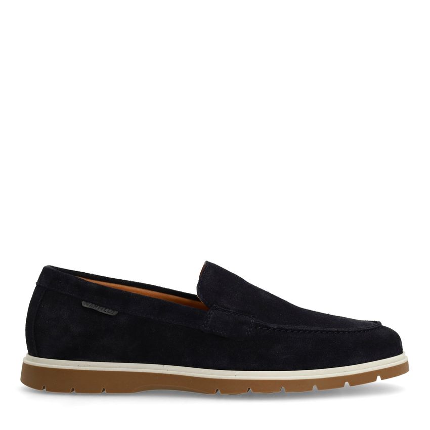 Navy suède loafers
