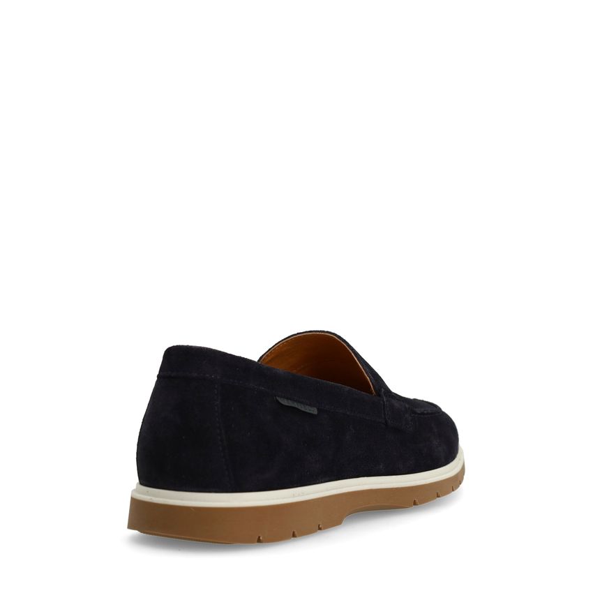 Navy suède loafers