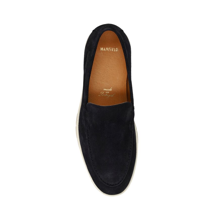 Navy suède loafers