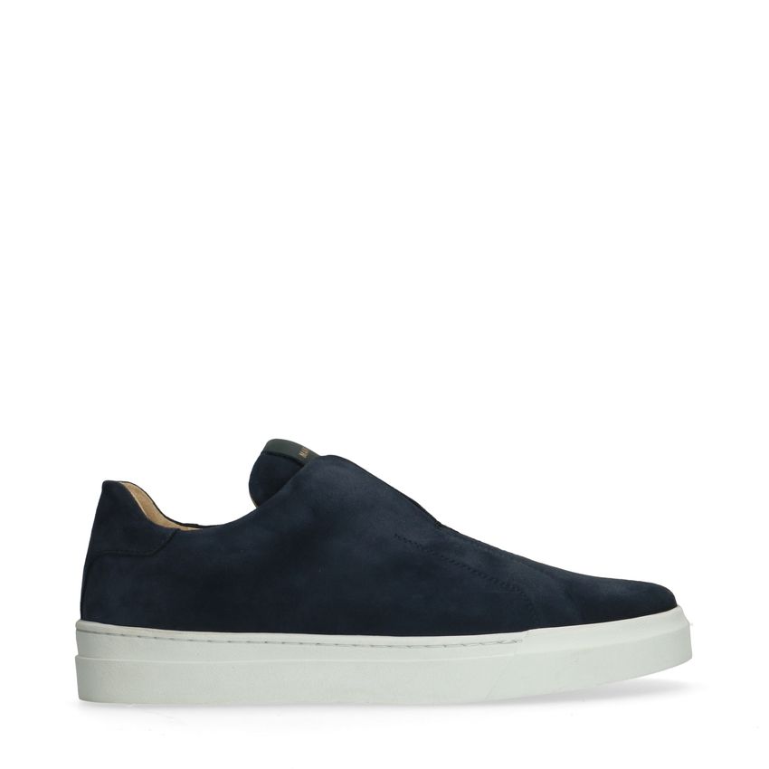 Blauwe suède loafers