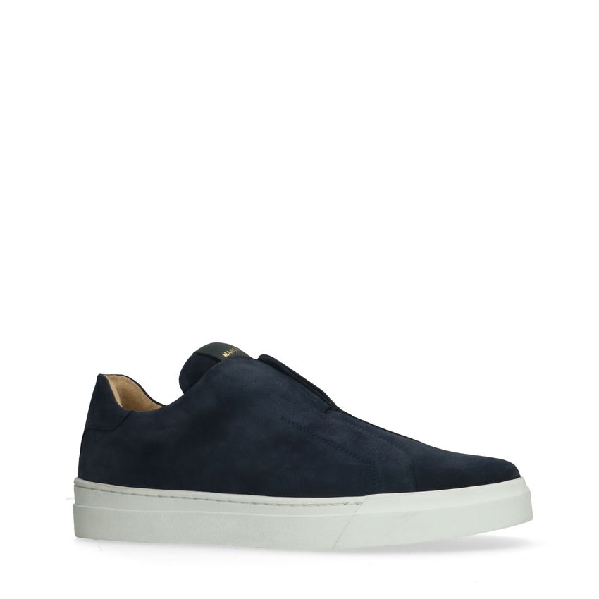 Blauwe suède loafers