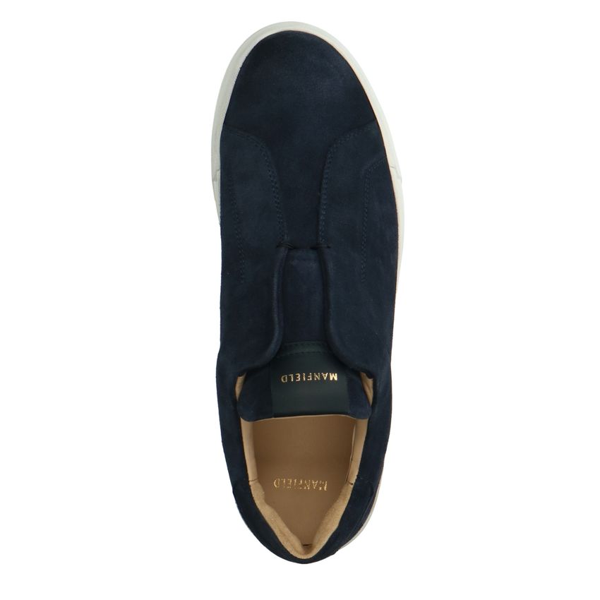 Blauwe suède loafers