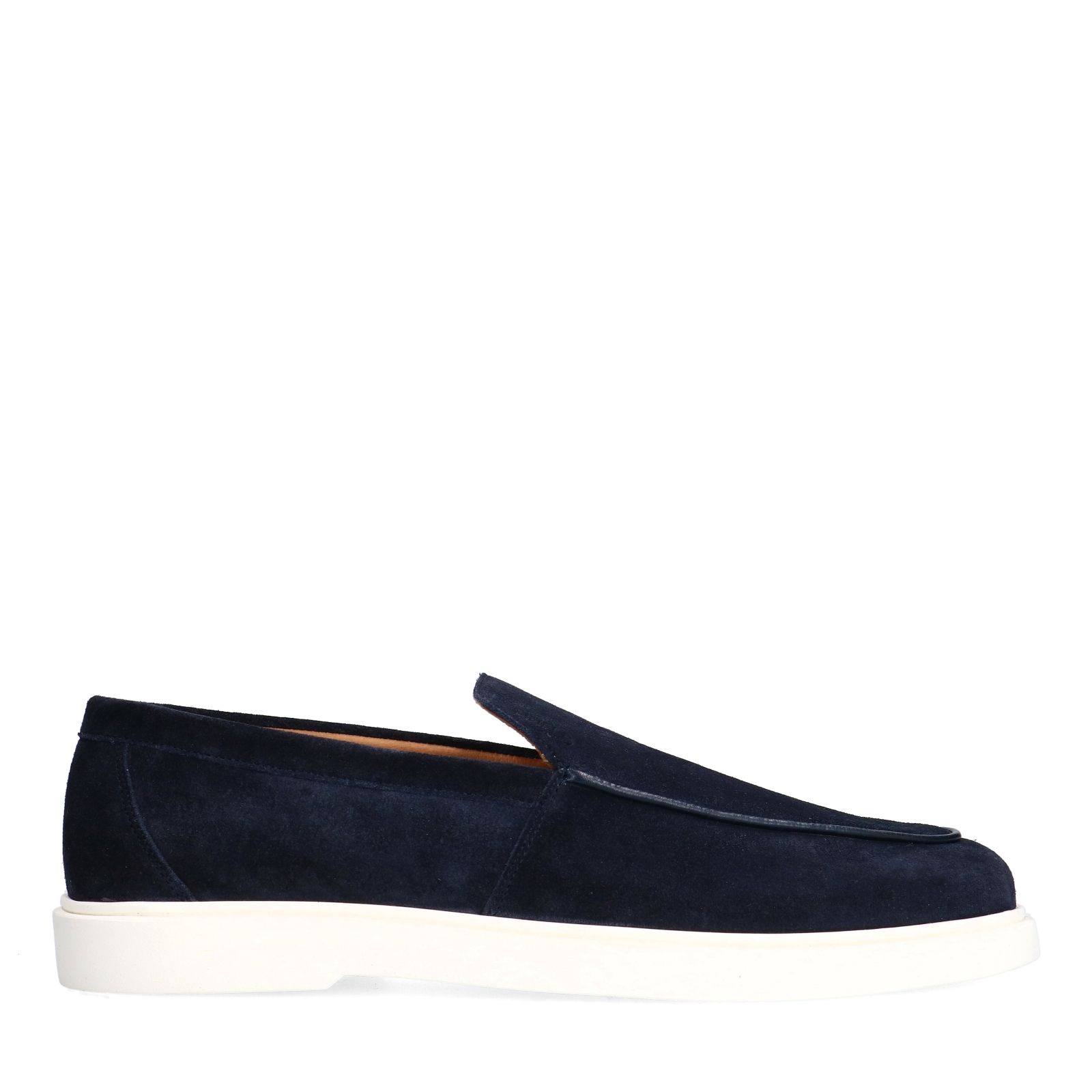 Marineblaue Veloursleder-Loafer