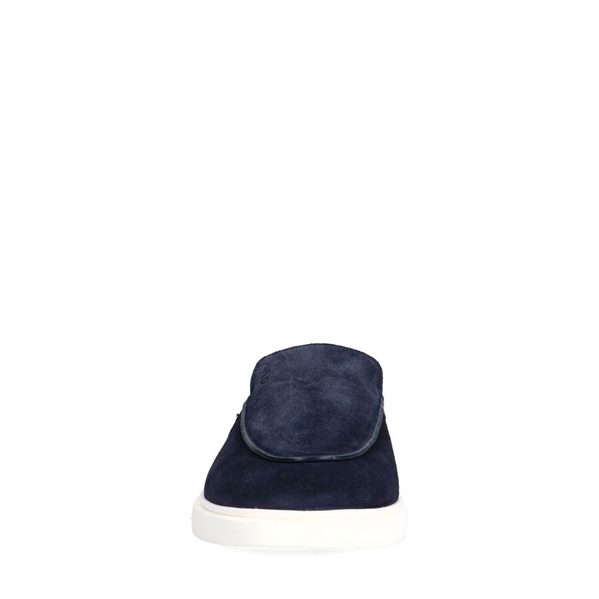Donkerblauwe suède loafers