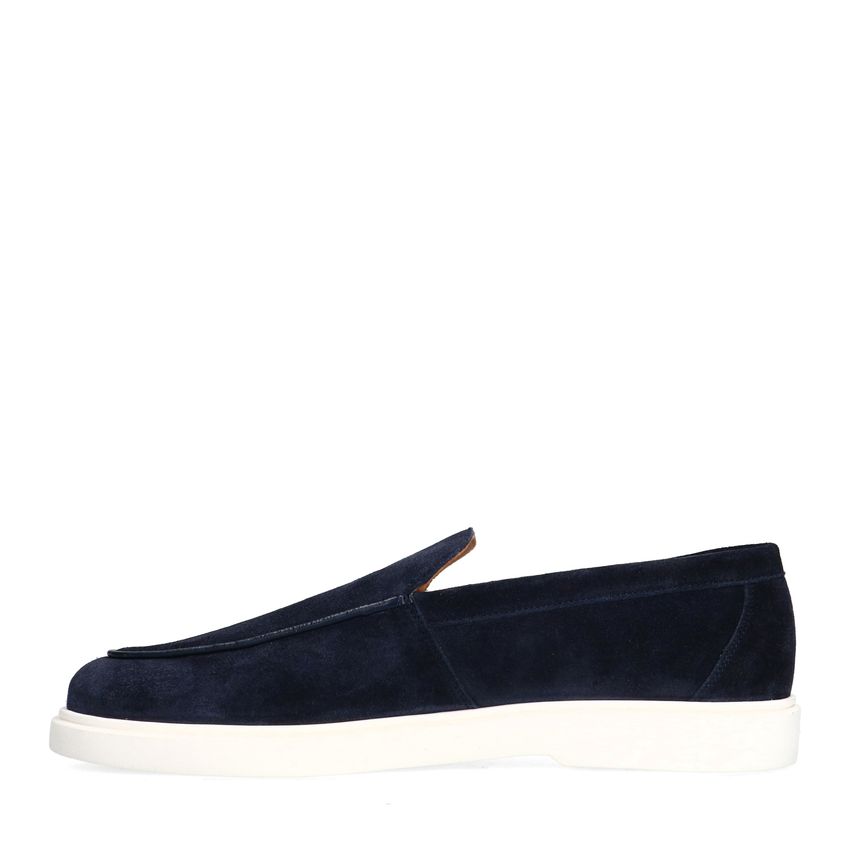 Donkerblauwe suède loafers