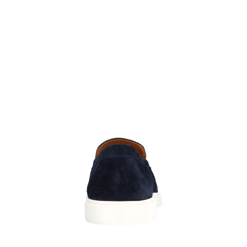 Donkerblauwe suède loafers