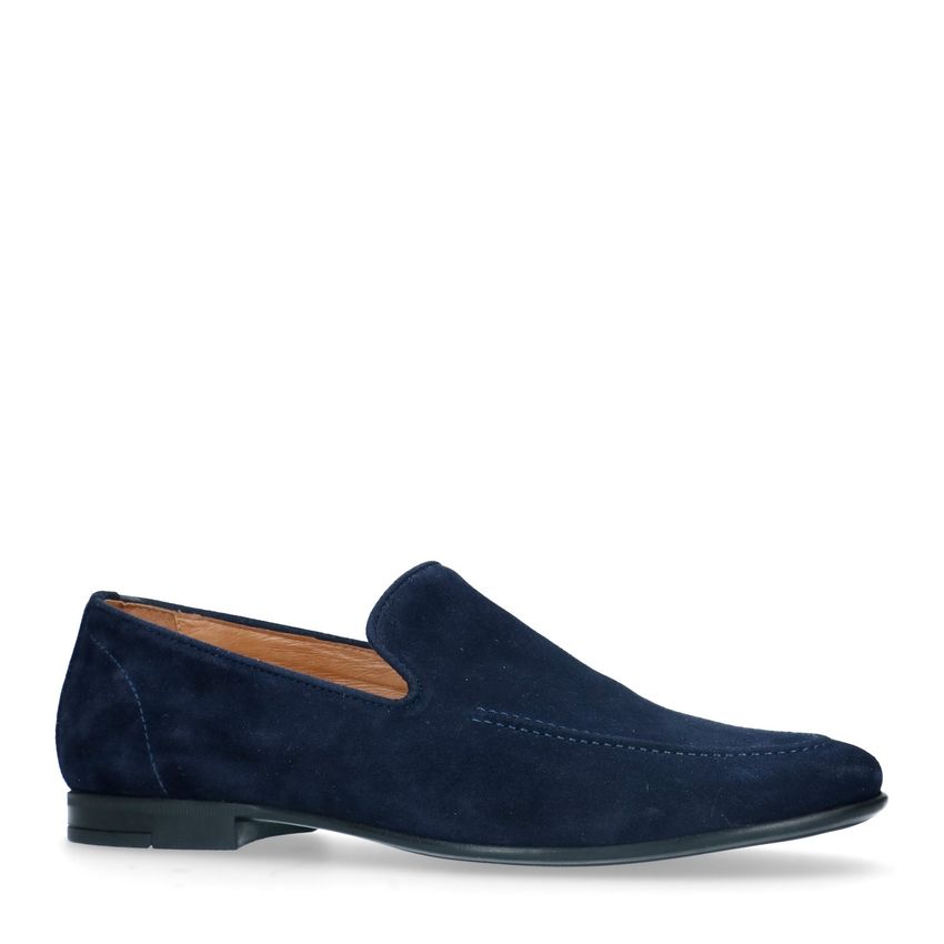 Blaue Veloursleder-Loafer