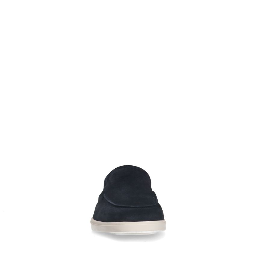 Donkerblauwe suède loafers