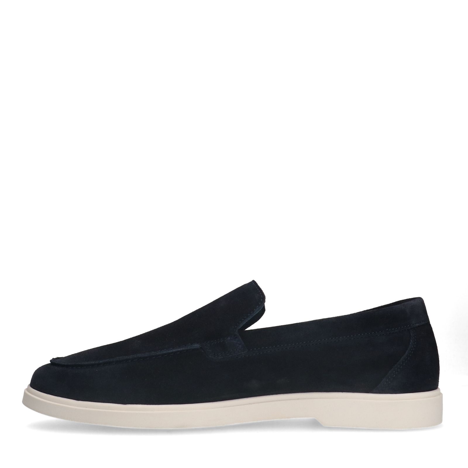 Donkerblauwe suède loafers