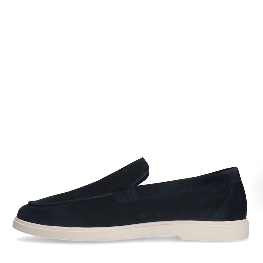 Donkerblauwe suède loafers