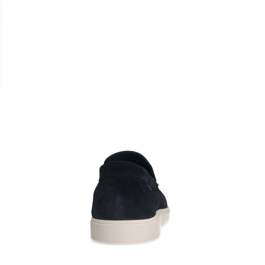Donkerblauwe suède loafers