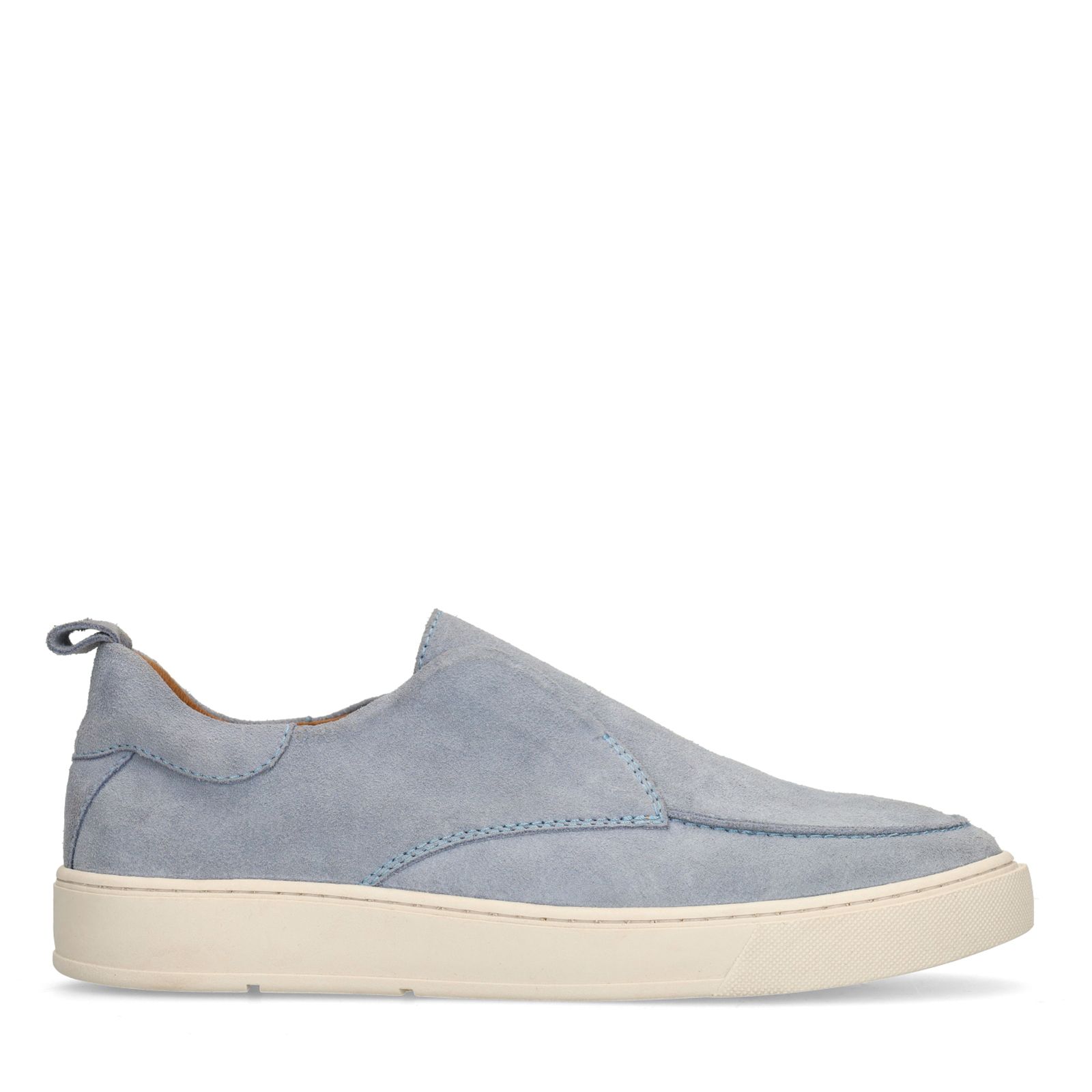 Blauwe suède loafers