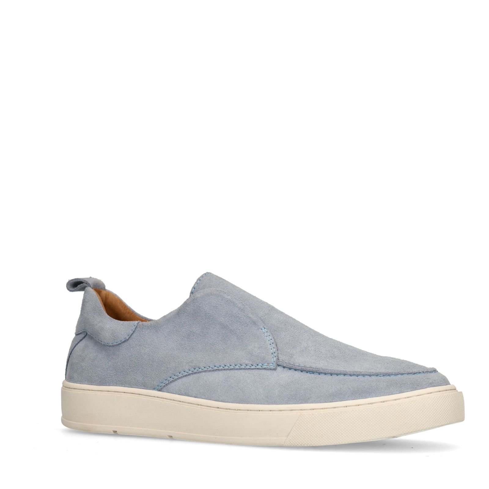 Blauwe suède loafers