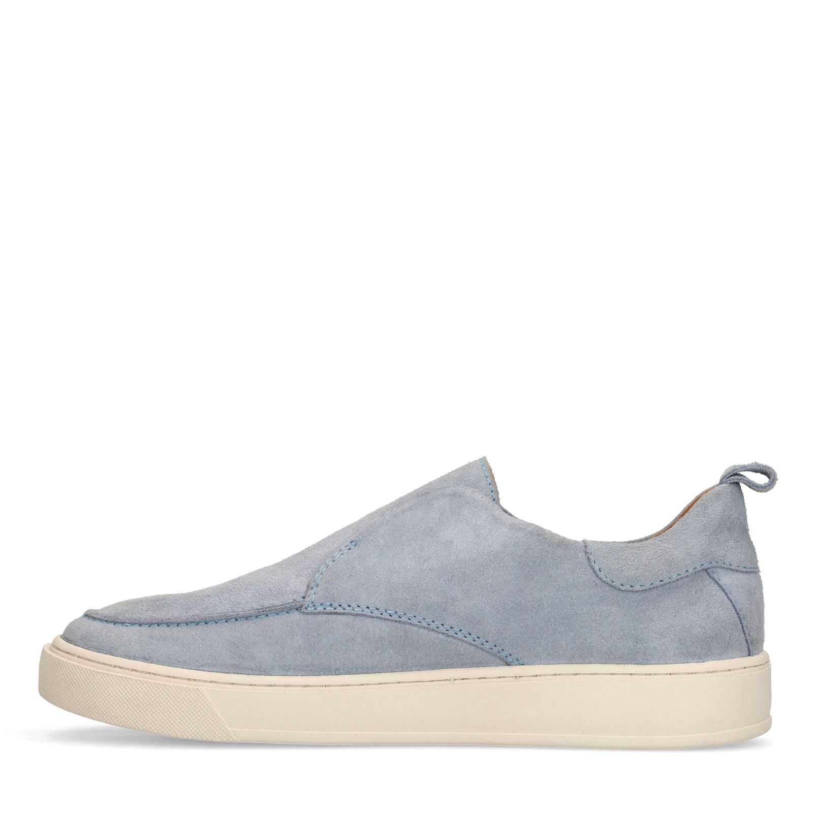 Blauwe suède loafers