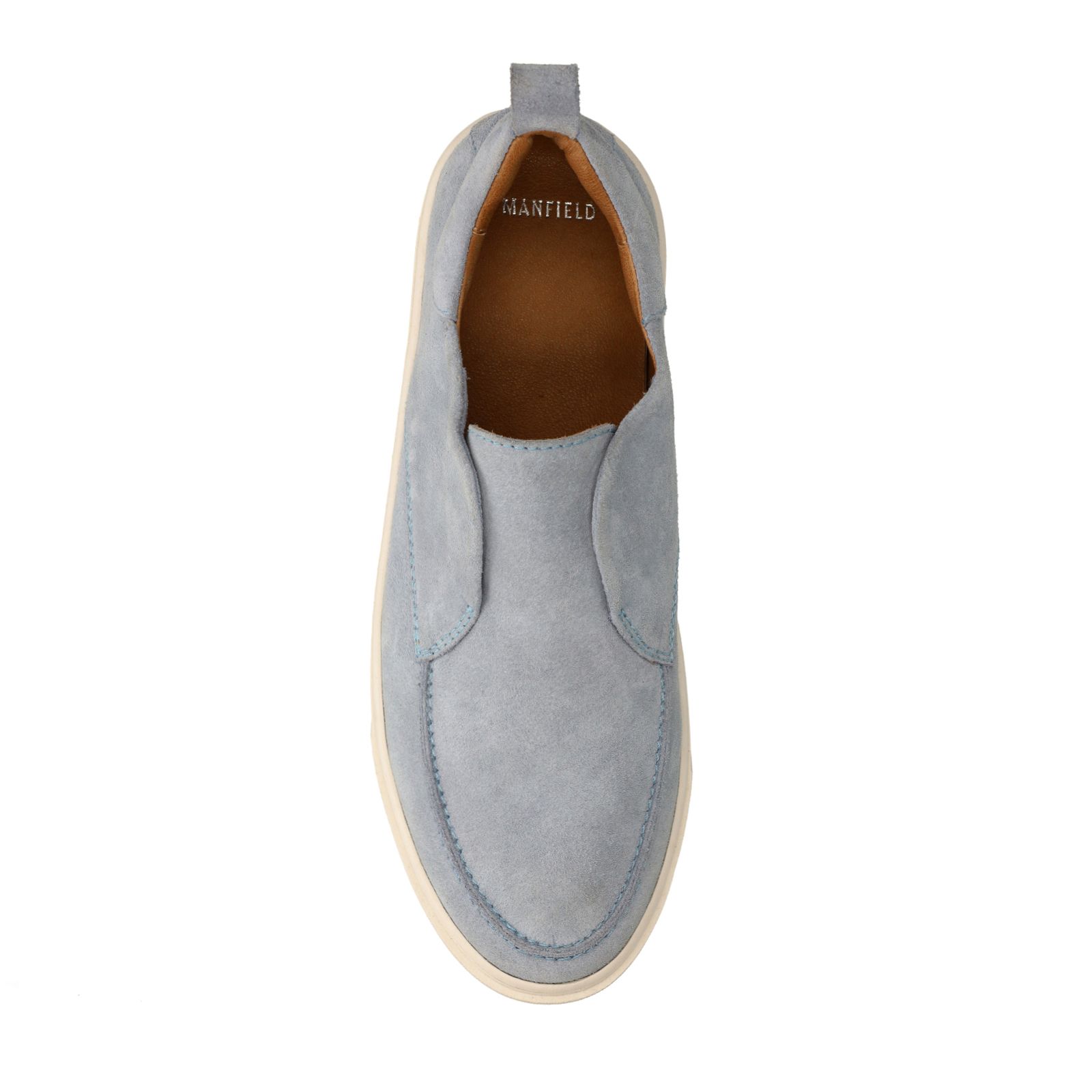 Blauwe suède loafers