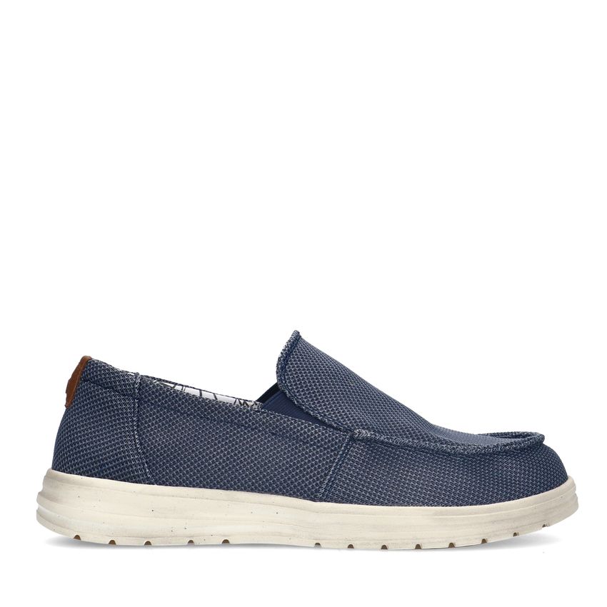 Blauwe textiele loafers