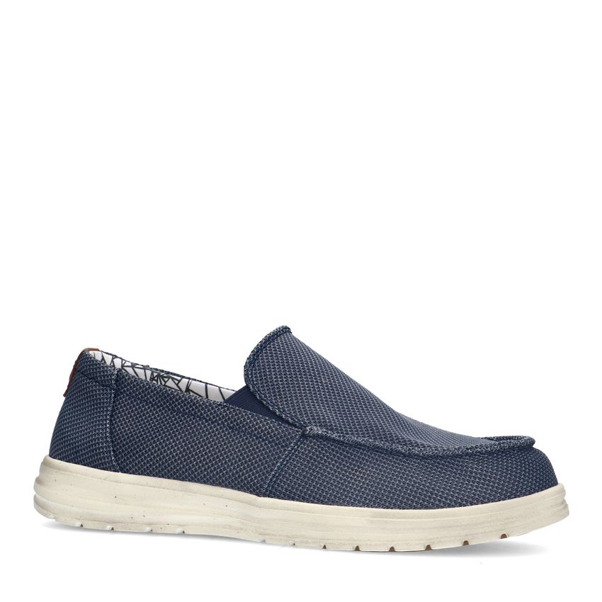 Blauwe textiele loafers