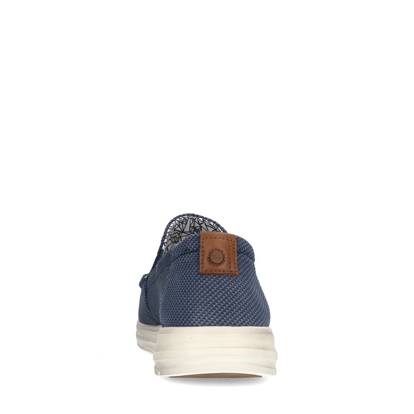 Blauwe textiele loafers