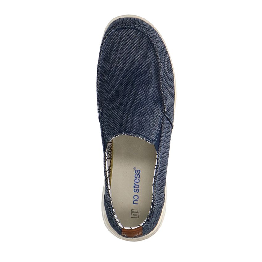 Blauwe textiele loafers