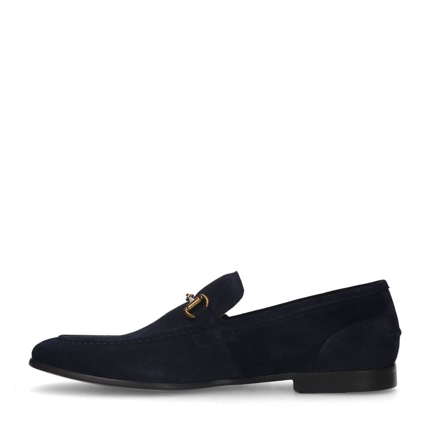 Blauwe suède loafers