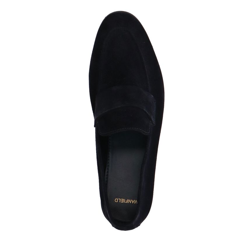 Blauwe suède loafers