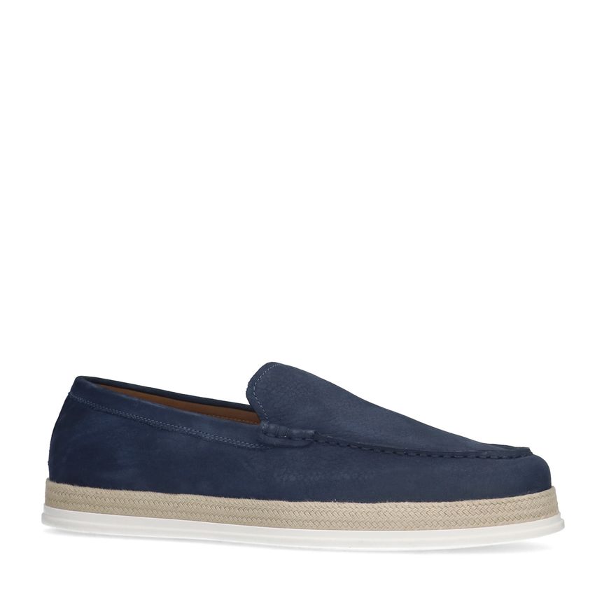 Blauwe nubuck loafers