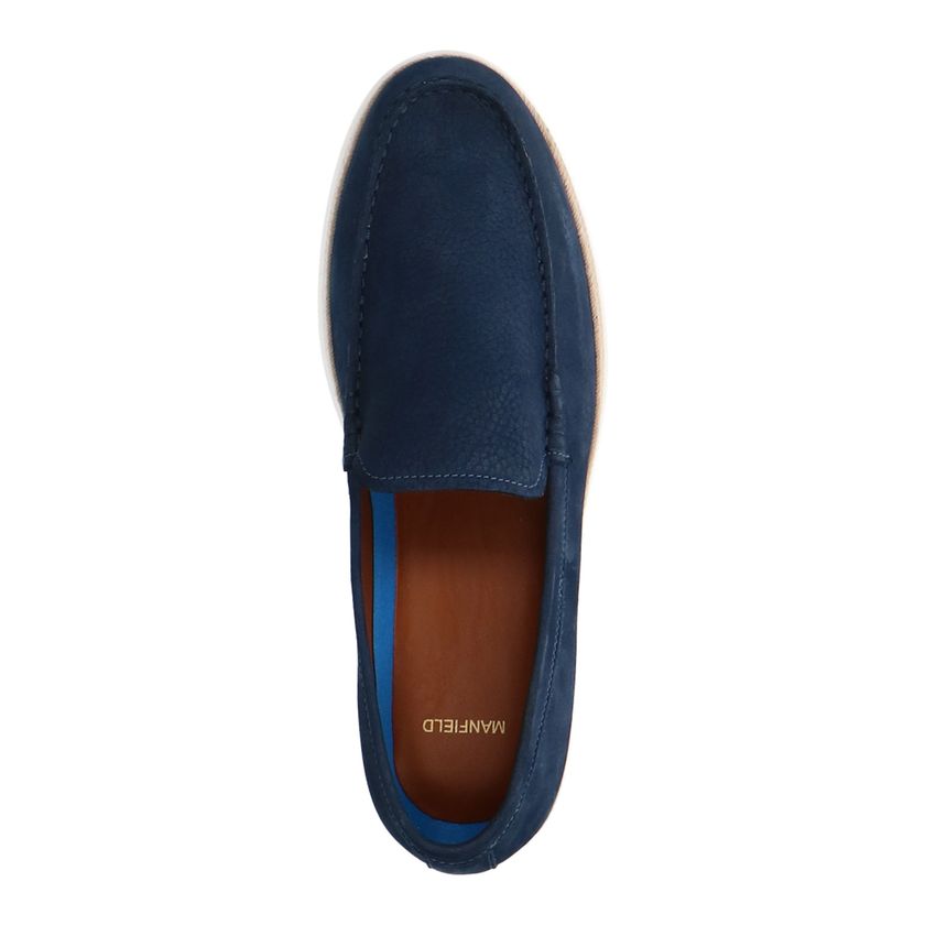 Blauwe nubuck loafers