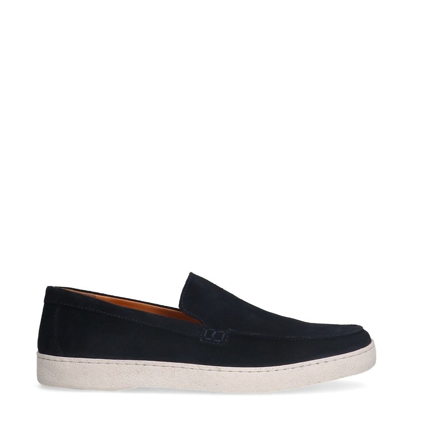 Marineblaue Veloursleder-Loafer