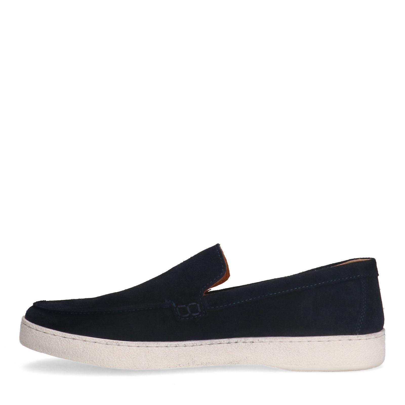 Donkerblauwe suède loafers