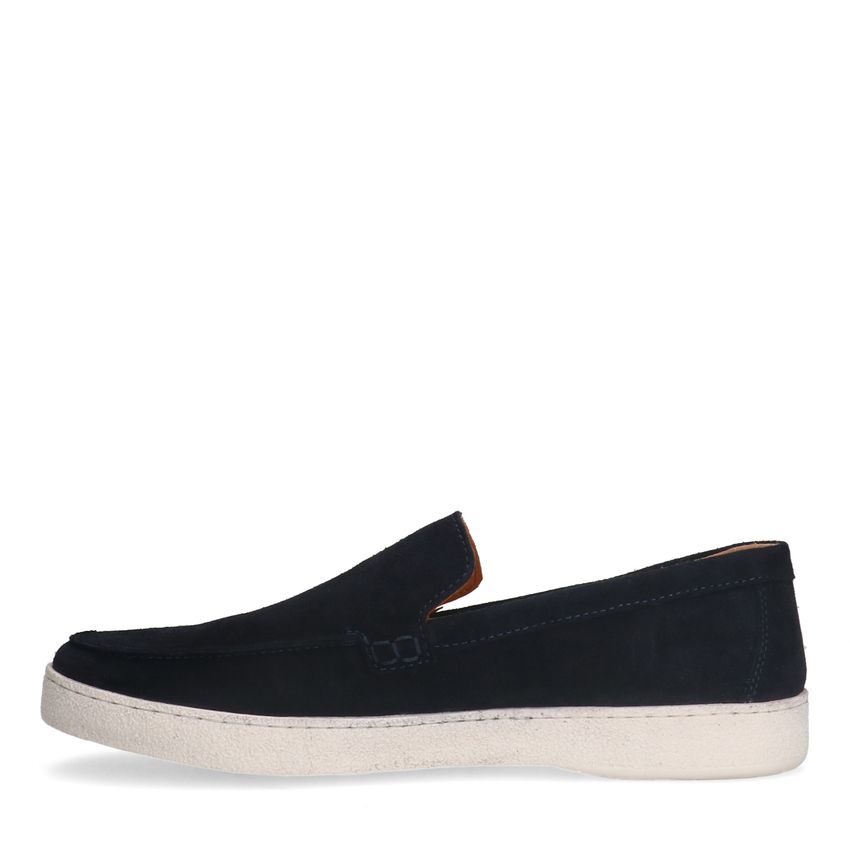 Donkerblauwe suède loafers