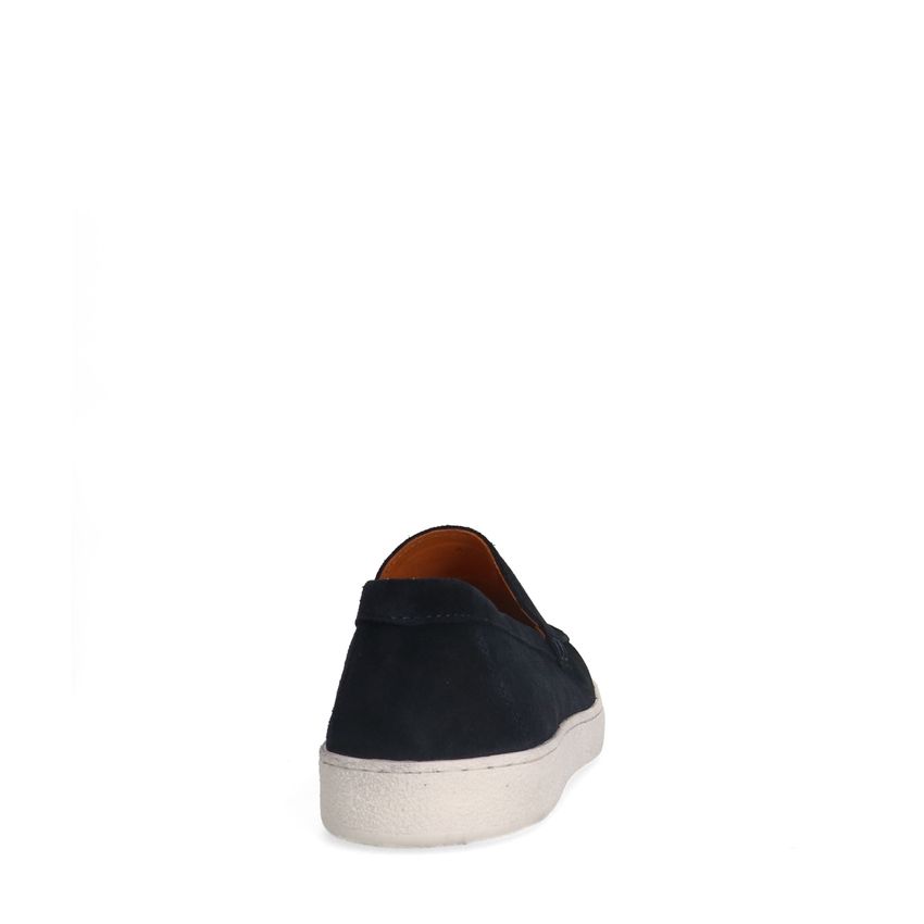Donkerblauwe suède loafers