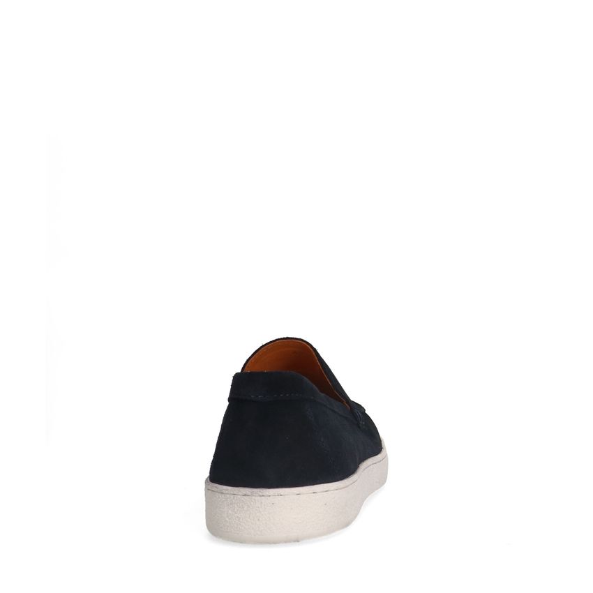 Marineblaue Veloursleder-Loafer