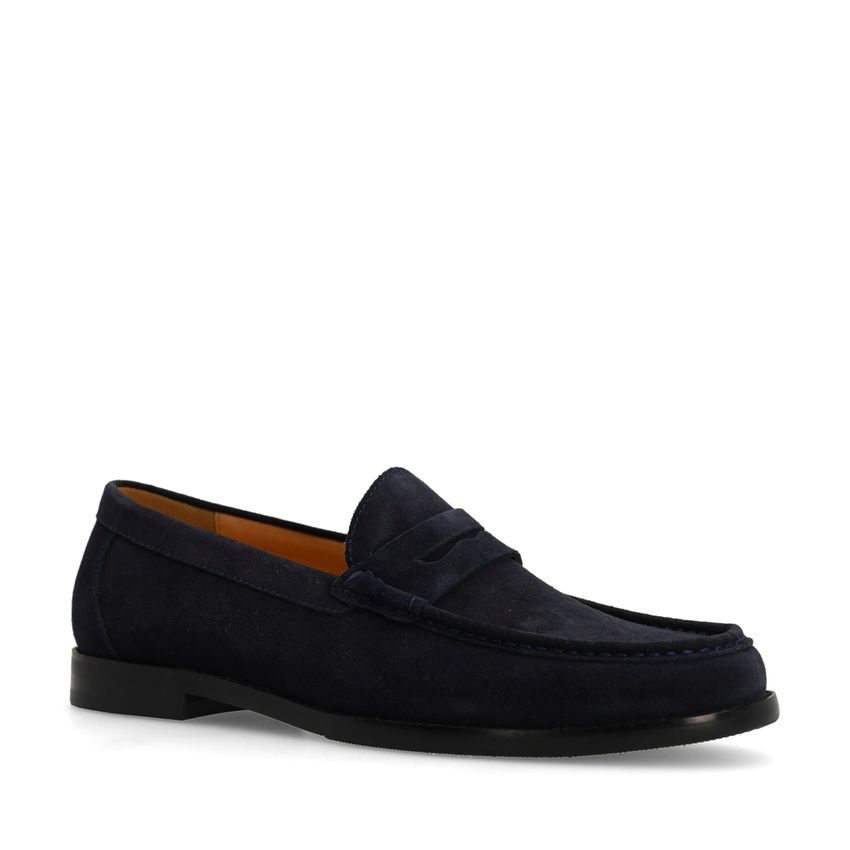 Navy suède loafers